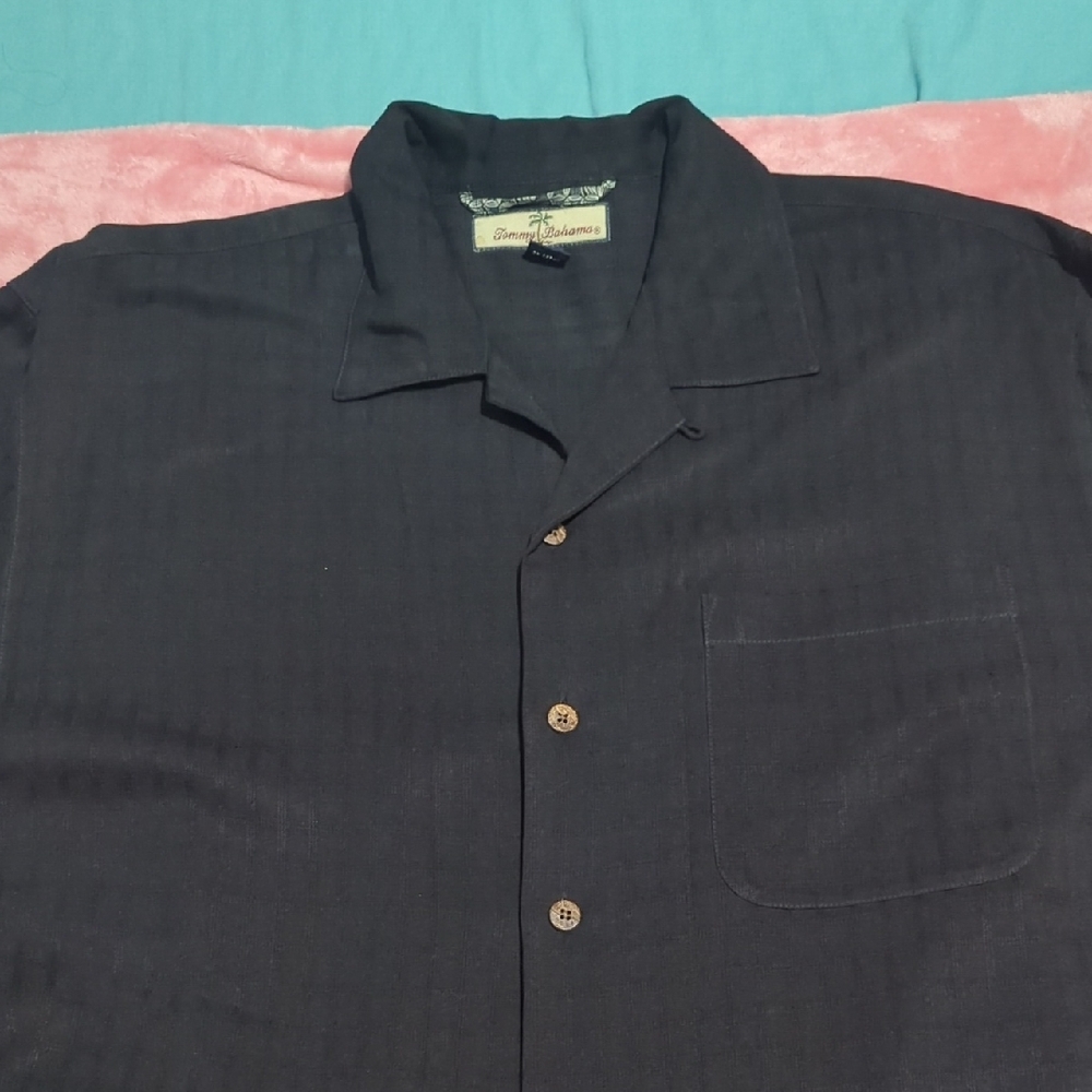 Tommy Bahama Dark Gray Silk Shirt - Picture 3 of 4